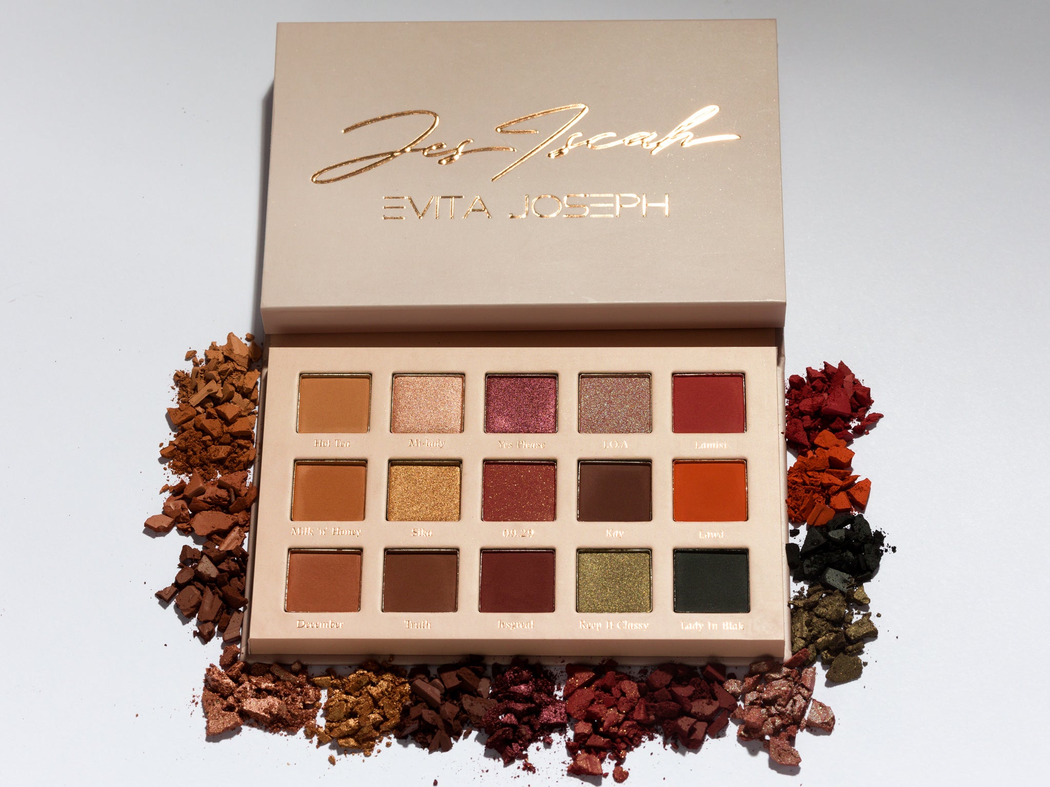 IDAZZLE BY OBAHEMAA REVIEWS THE JES ISCAH X EVITA JOSEPH LADY EYESHADOW PALETTE
