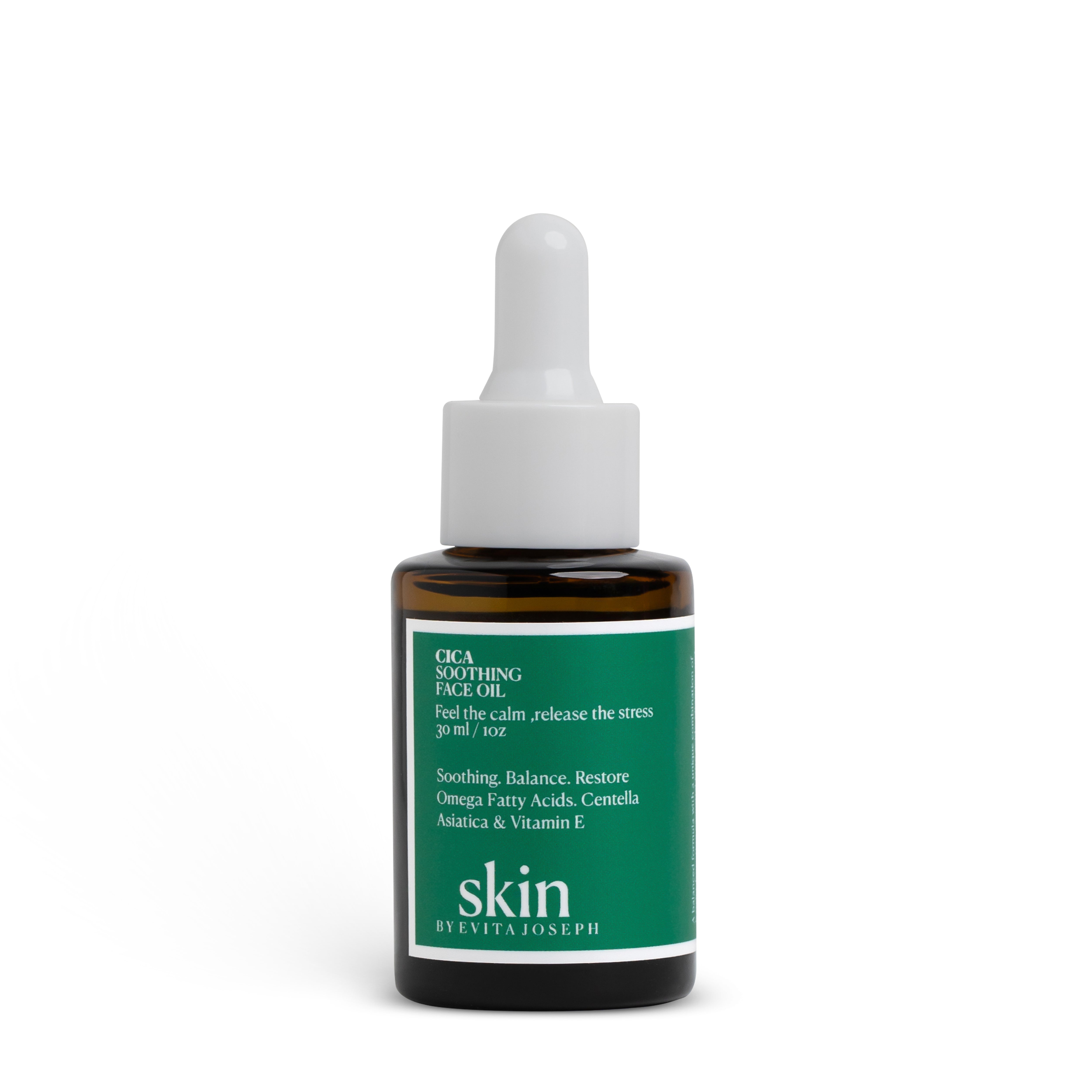 A bottle of Cica Soothing Face Oil with a dropper . Skincare in Ghana 